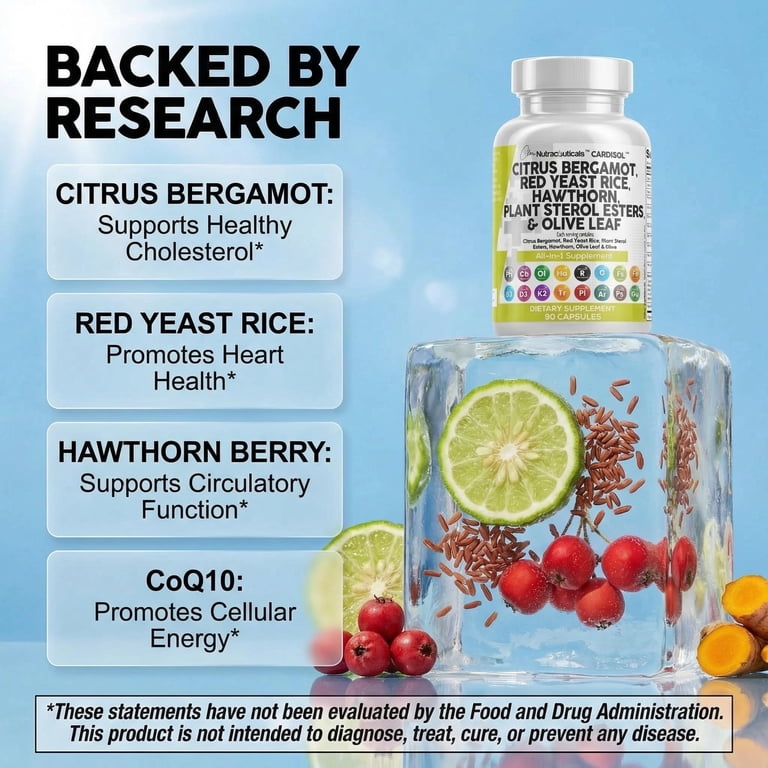 Clean Nutraceuticals Citrus Bergamot Red Yeast Rice Capsules with