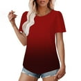 thumbnail image 5 of Yuzhih Summer Tunic Tops for Women 2025 Trendy Casual Short Sleeve Crewneck Eyelet Blouses Curved Hem Tunic, 5 of 6