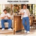 thumbnail image 7 of GINGTTO Men's Wide Leg Sweatpants, Cotton Blend, Relaxed Fit with Pockets, 7 of 7