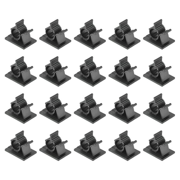 Adjustable Cable Clips, 20 Pack 8-10mm Self-Adhesive Cable Clamp Wire Clamps, Black
