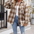 thumbnail image 5 of Towmus Womens Flannel Plaid Shirts Roll Up Long Sleeve Mid-Long Casual Boyfriend Shirts with Pockets, 5 of 7