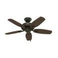thumbnail image 5 of Hunter 42 inch Indoor Ceiling Fan with LED Lights - Bronze Ceiling Fan with Pull Chain, For Bedroom or Living Room, Standard Mount, No Remote, 5 Blades, Includes Bulbs - Builder 52107, New Bronze, 5 of 14