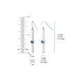 thumbnail image 4 of Sterling Silver Drop & Dangle Bar Earrings with Turquoise Stone, 4 of 4