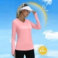 thumbnail image 2 of Chandails à Manches Longues pour Femmes, Chandails de Protection Solaire pour la Randonnée, le Camping et l'Entraînement, Col en V, Chandails Amples, Hauts, 2 of 6