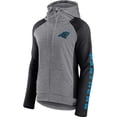 thumbnail image 2 of Women's Fanatics  Heather Gray/College Black Carolina Panthers Blind Side Lightweight Full-Zip Hoodie, 2 of 3