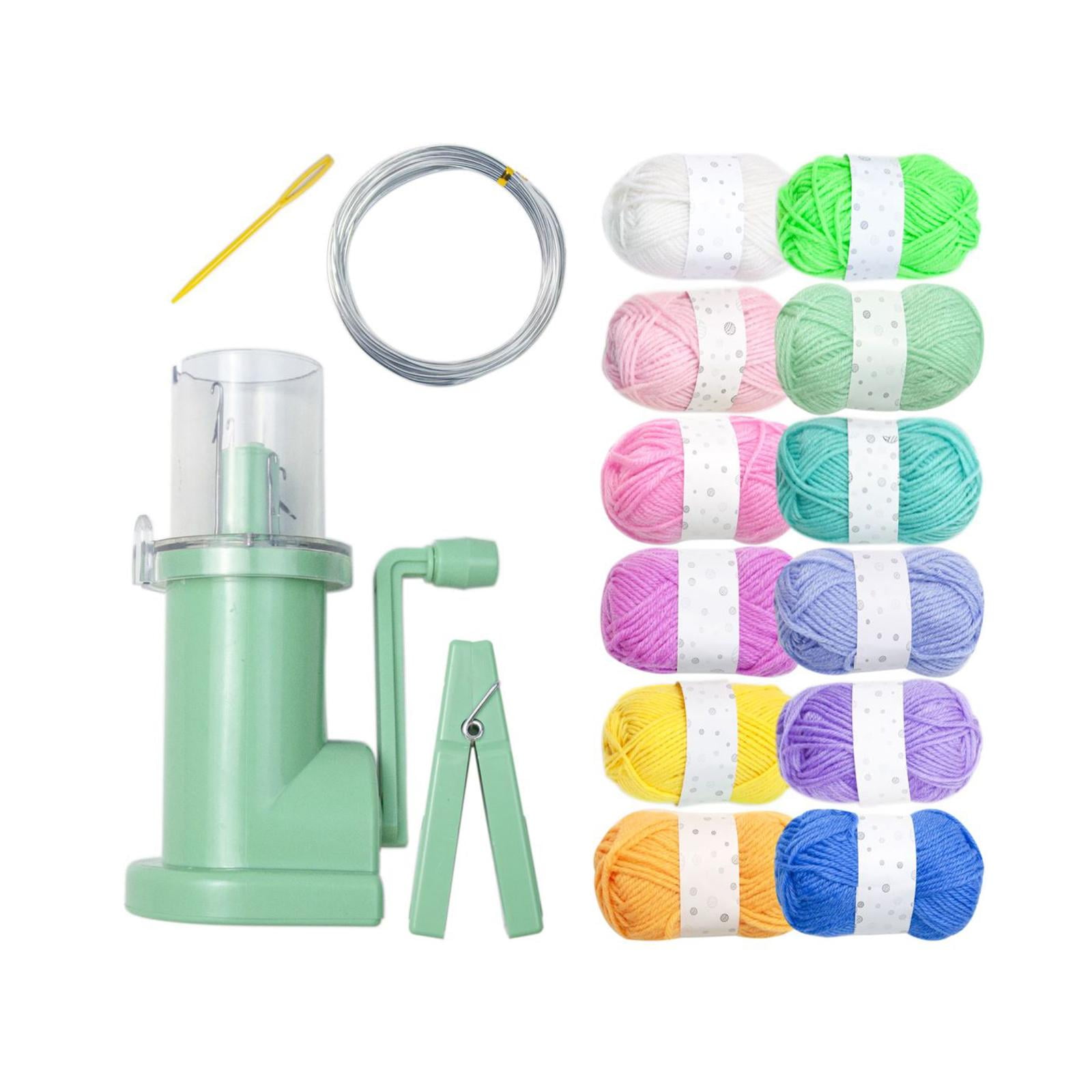 Hand Knitting Machine Tool Set Acrylic Yarn Repair Weave Knitting Tool Cord Knitter Household for Sewing Crochet DIY Crafts Project 12 Colors Yarn Set