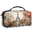 thumbnail image 2 of Herdesigns Eiffel Tower Vintage Carry Case Compatible with Nintendo Switch 2, with 20 Game Card Slots, City Bicycle Flowers Portable Travel Carrying Case Pouch for Accessories & Games, 2 of 8