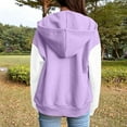 thumbnail image 5 of Htigea Hoodies Coat for Women Full Zip Long Sleeve Sweatshirts Thin Fleece Hooded Pullover Fall Tops Purple M, 5 of 5