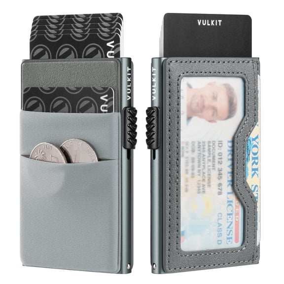 Cartera VULKIT minimalista con ventana de identificación y bloqueo RFID