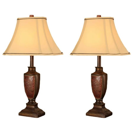 Aubri Brush Red With Light Brown Fabric Square Shade Contemporary Aubri Brush Red With Light Brown Fabric Square Shade Contemporary Bedroom Bedside Desk