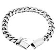 thumbnail image 4 of 12mm Wide Heavy Mens Curb Chain Bali Handmade 925 Sterling Silver Bracelet, 7-9", 4 of 5
