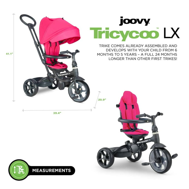 joovy Tricycoo LX Premium Kids Tricycle First Trike Magenta Walmart