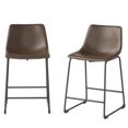 thumbnail image 1 of Modern Brown Leather Counter Height Bar Stools - Style and Comfort, 1 of 5