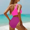 thumbnail image 4 of One Piece Bathing Suit for Women One Shoulder Swimsuit Tummy Control Cutout Padded Swimwear Light pink XL, 4 of 5