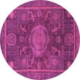 thumbnail image 1 of Ahgly Company Indoor Round Abstract Pink Modern Area Rugs, 5' Round, 1 of 4