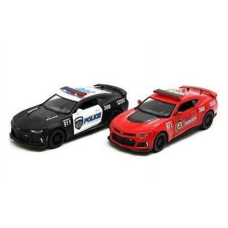 2PC SET 5" Kinsmart 2017 Chevrolet Camaro ZL1 Police/Fire Diecast 1:38 Chevy