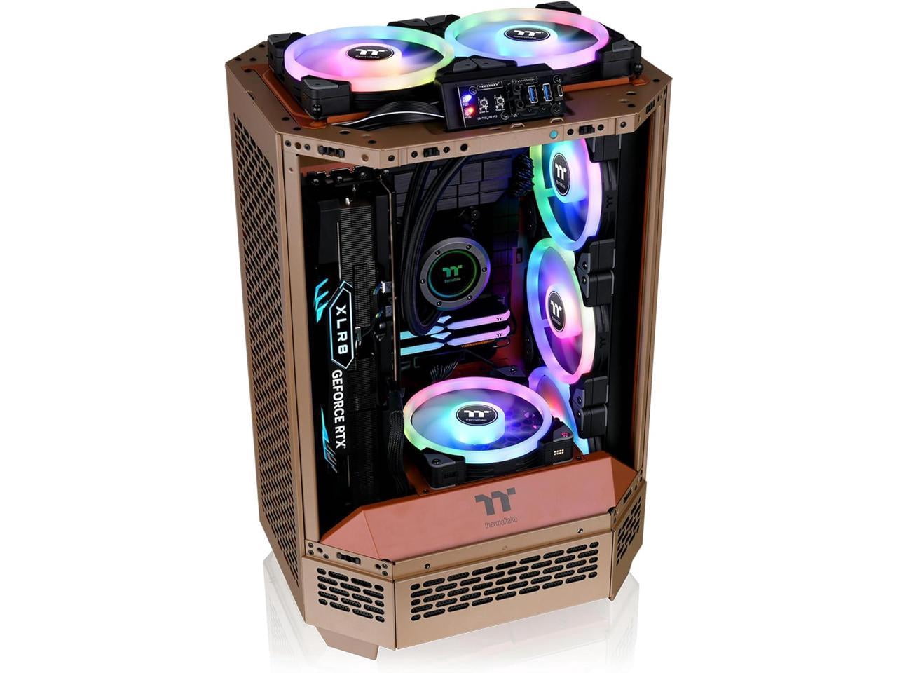 Thermaltake Tower 300 Gravel Sand Micro-ATX Case; 2x140mm CT Fan Included; Support Up to 420mm Radiator; Optional Chassis Stand Kit Allows Horizontal Display; CA-1Y4-00SGWN-00
