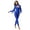 Royal Blue, variant on Women Shiny Rhinestone Tassel Jumpsuit Gymnastics Ballet Latin Dance Clothes Burgundy S