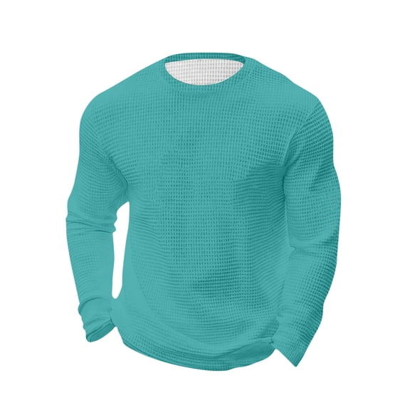 YSUEJPF Big & Tall Shirts for Men Waffle Long Sleeve Stretchy Basic Tees Fitted Lightweight Moisture Wicking Crew Neck Gym Tops