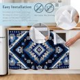 thumbnail image 5 of Boho Navy Blue Grey Sink Skirt 11"Wx13"L,Dustproof Under Sink Curtain with Self Adhesive Tape,Ethnic Geometric Southwestern Vintage Cabinet Curtain Cover for Bathroom Vanity,Kitchen Storage Shelf, 5 of 9