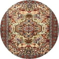 thumbnail image 1 of Ahgly Company Indoor Round Traditional Light French Beige Brown Persian Area Rugs, 4' Round, 1 of 6