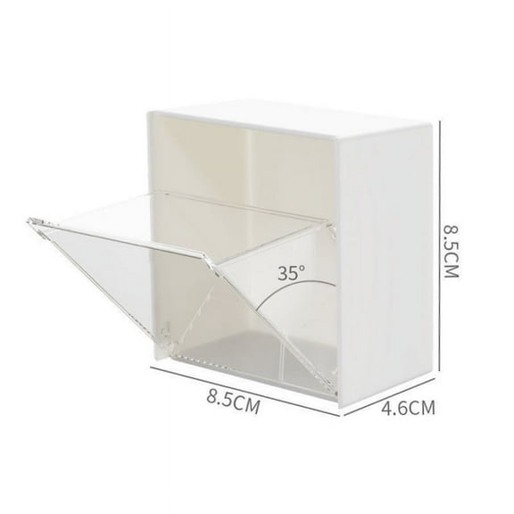Plastic Wall Mounted Storage Boxes Dustproof Bathroom Organizer for Cotton Swabs Makeup Adhesive Small Jewelry Holder Box
