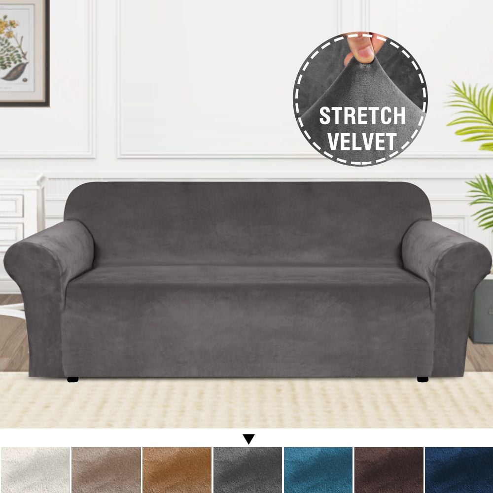 H.VERSAILTEX 1Piece Luxury Velvet Sofa Stretch Slipcover