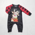 thumbnail image 3 of Conjunto De Pijamas De 2 Piezas Conjunto de pijama familiar de 2 piezas Conjunto informal de manga larga con estampado de alce y pantalones Traje diario Cgtredaw Bebe Negro 6-9M para Niño, 3 of 5