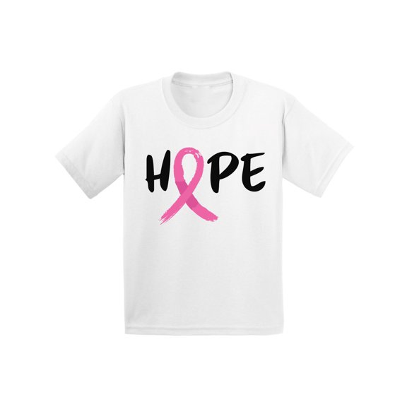 Awkward Styles Breast Cancer Awareness T-Shirt Hope Ribbon Kids T Shirts