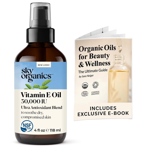 Mezcla de aceite de vitamina E Sky Organics 117 ml para rostro y piel