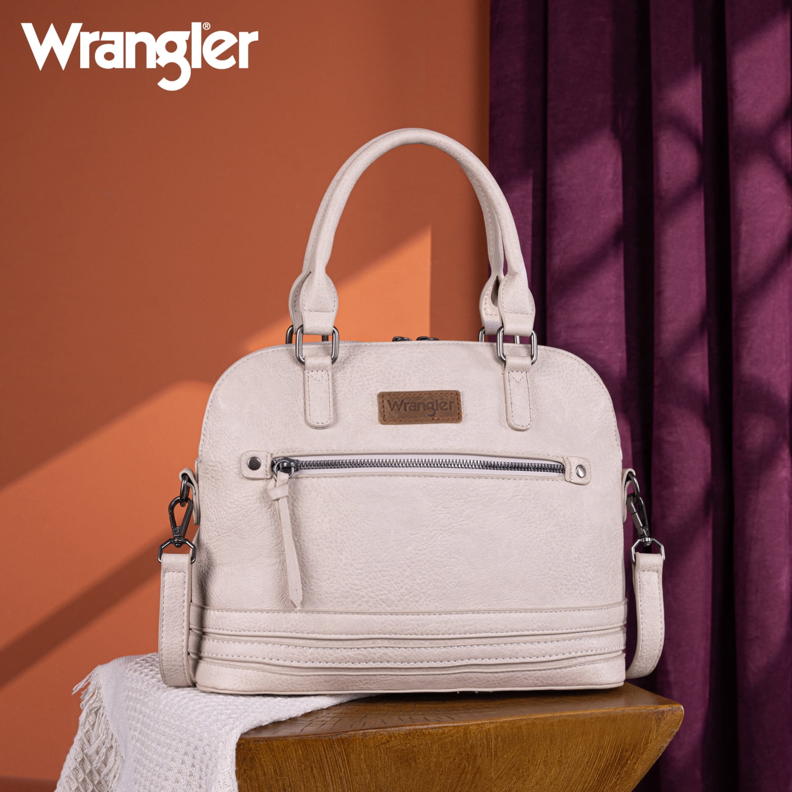 Wrangler Top-Handle Bags for Women Laptop Crossbody Tote Bag Purse, Off-White