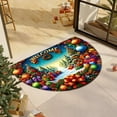 thumbnail image 6 of Leodye 1PCS Non Slip Machine Washable Entryway Rug for Front/Back Door,Half Circle Absorbent Low Profile Entrance Floor Mat for Christmas Xmas Holiday -15.75 x 23.62 in, 6 of 6