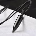 thumbnail image 1 of HOOUN Natural Black Obsidian Bullet Point Pendant Unisex Men Necklace, 1 of 5