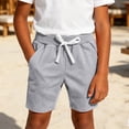 thumbnail image 4 of LEKWK Boys Cotton Workout Shorts Elastic Waist Drawstring Casual Bottoms Loose Fit Comfy Athletic Shorts with Pockets Summer Running Gym Outfits 0-12Y, 4 of 5