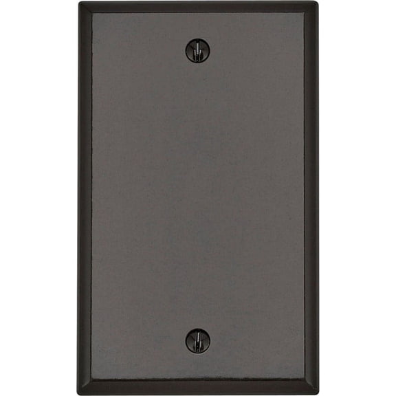 Leviton 1-Gang Blank Wall Plate, Standard Size, Thermoset Plastic, Brown Electrical Wallplate