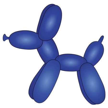 Famous Balloon Pop Culture Art by Jeff Koons with Creative and Blue Design For Living Room Vinyl Wall Decal and Decoration - 28" x 22"