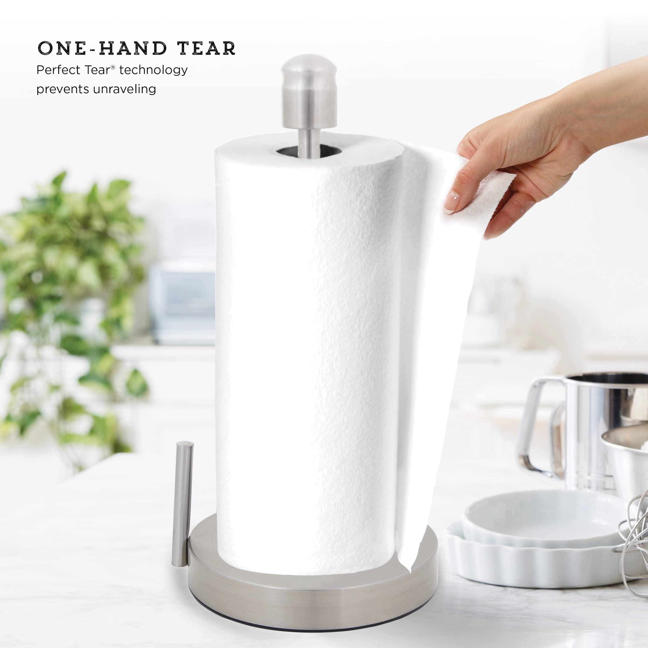 Perfect Tear Paper Towel Holder  13-inch Silver