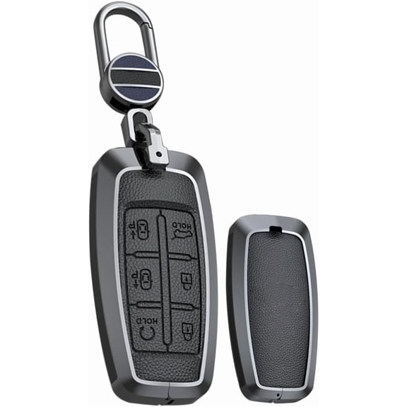 Key Fob Cover Compatible with Fit for Hyundai Genesis G70 G80 G90 GV70 GV80 GV90 6 Buttons Leather Keychain Case Holder Protector