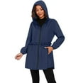 thumbnail image 2 of MuXi Women's Lightweight Hooded Anorak Jacket Windbreaker For Outdoor Sports And Daily Wear Comfortable All Season Raincoat (Dark Blue,XL), 2 of 5
