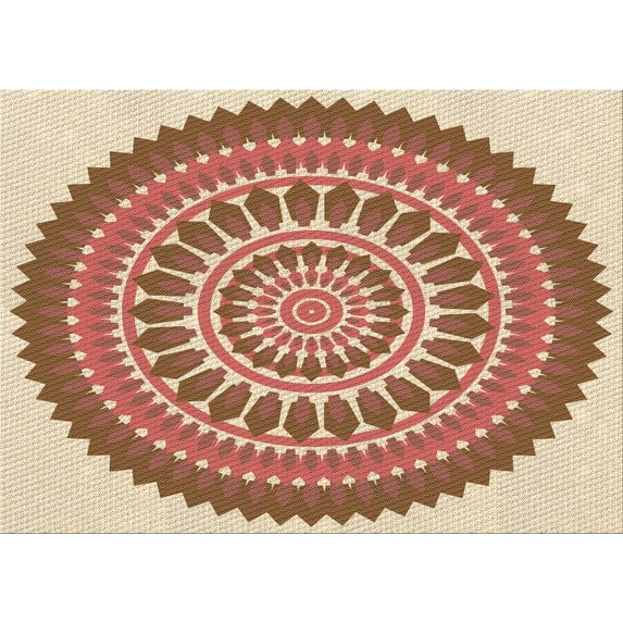 Ahgly Company Machine Washable Indoor Rectangle Transitional Grapefruit Red Area Rugs, 8' x 10'