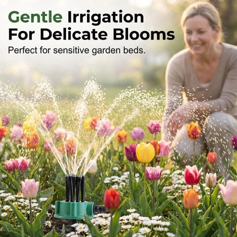 360° Coverage Precision Garden Irrigation Sprinkler, Sprinklers for Yard, Lawn Sprinkler Large Area Coverage, Multi-Adjustable Flex Design Above Ground Irrigation Garden Sprinkler System