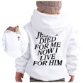 thumbnail image 3 of WOYY Girls Letter Print Hoodie Long Sleeve Hooded Sweatshirt with Front Pocket, Sizes 1-13, 3 of 3