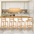 thumbnail image 5 of Costway Set of 2 Solid Rubber Wood Bar Stools 28'' Dining Chairs with Backrests Natural, 5 of 10
