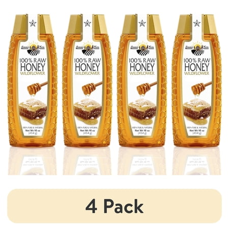 (4 pack) Summer Farm, 100% Wildflower Honey, 16oz