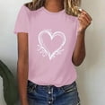 thumbnail image 5 of Goodeals Clearance,2025 Valentines Day Tees for Women Casual Girl Friend Gift T Shirt Cute Love Heart Graphic Shirts Sping Summer Short Sleeve Blouses(Pink,XL), 5 of 6