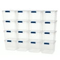 thumbnail image 1 of Homz Contenants de Rangement Empilables en Plastique Transparent Robustes de 31 Pintes, Lot de 16, 1 of 8
