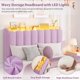 thumbnail image 2 of Qinaqin Full Size Boucle Upholstered Platform Cama Frame con cm de Anchoavy Alturaeadboard y Almacenamiento Bookcase- 2 Profundidadrawers- No Caja Spring Needed- Morado Functional Moderno, 2 of 7