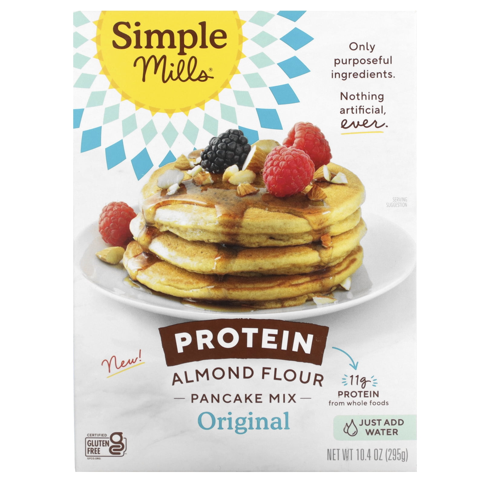 Protein Almond Flour Pancake Mix, Original, 10.4 oz (295 g), Simple