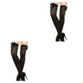 thumbnail image 3 of Minnieouse Medias largas opacas por encima de la rodilla para mujer, medias finas hasta el muslo, sexis y elásticas, a la moda lazo negro 2Conjunto, 3 of 6