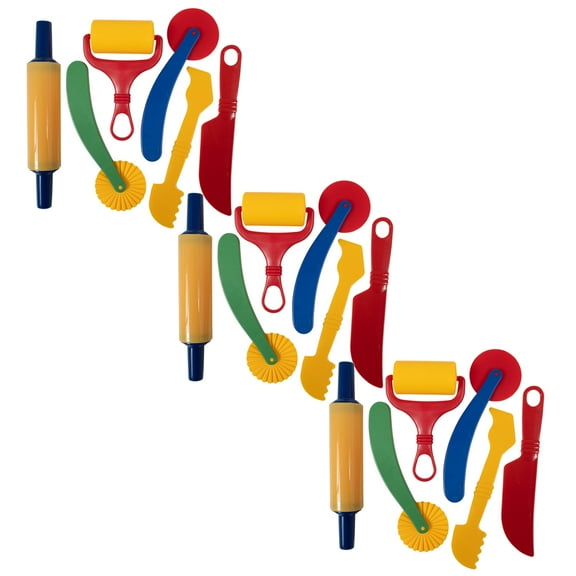 READY 2 LEARN Dough Tools - 6 Per Set, 3 Sets